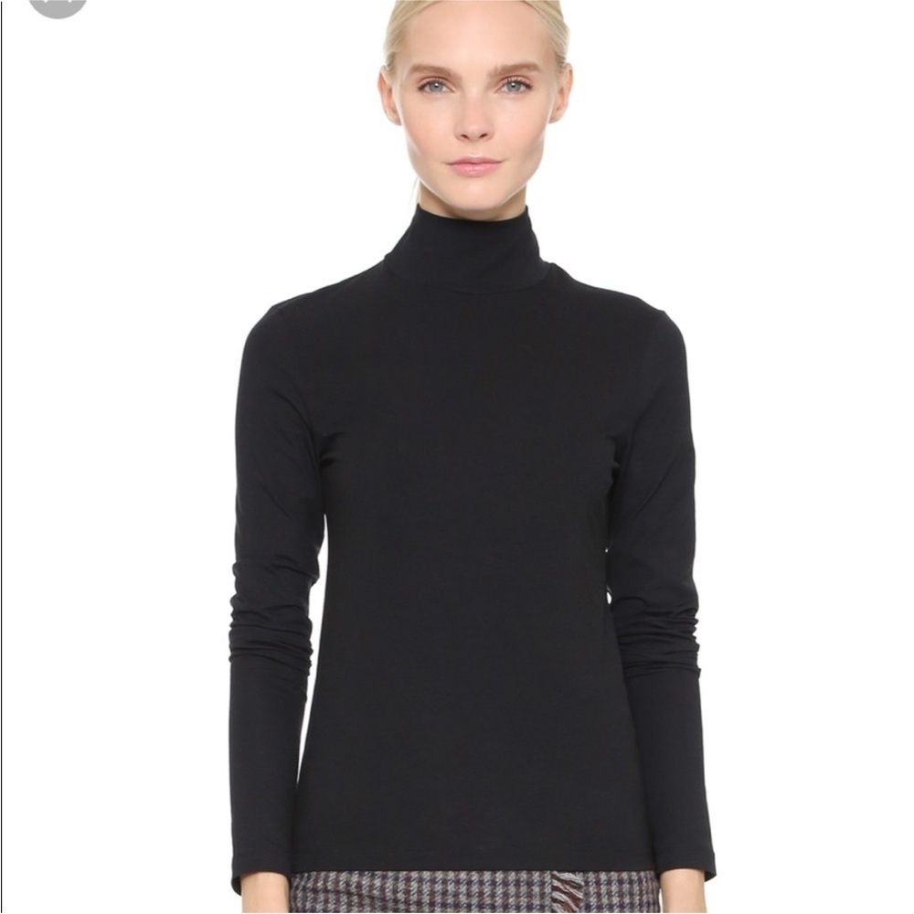 Acne Studios Black Valeria C Ela Turtle Neck Sleek Top Stretch Long Sleeve XS